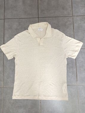 Porter & Ash 100% Linen Classic Men's Polo Shirt in Light Beige